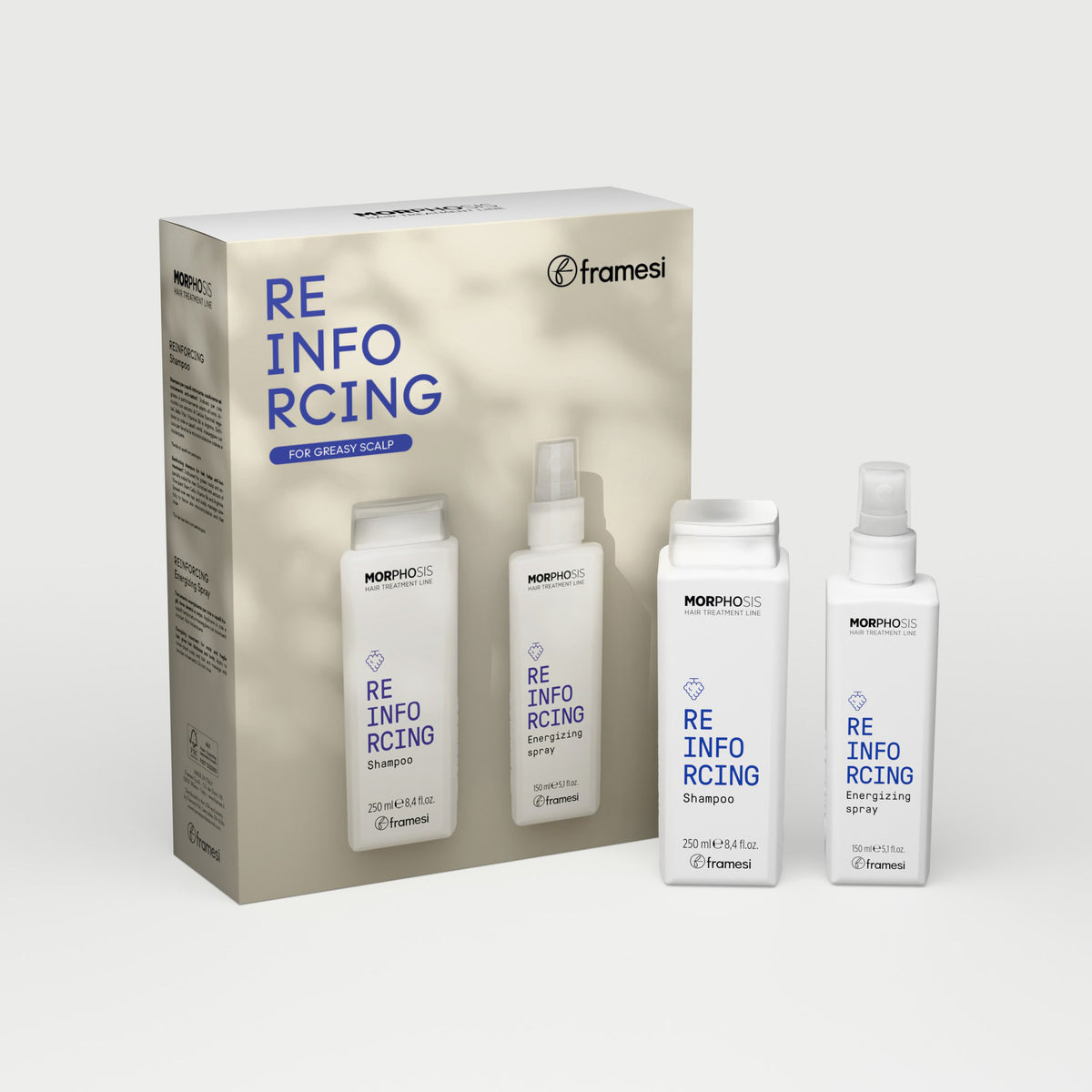 Kit Morphosis Reinforcing Shampoo 250 ML y Energizing Spray 150 ML
